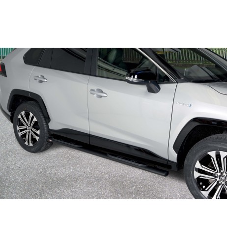 Pedane laterali acciaio inox ovale NERO Toyota Rav4 dal 2019