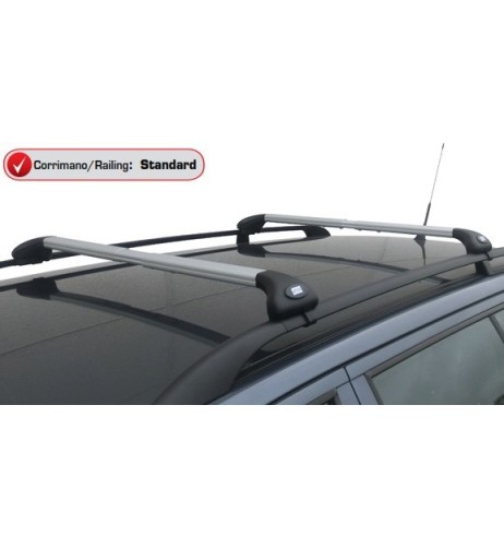 Barre portatutto alluminio silver corrimano standard Skoda Yeti dal 2009