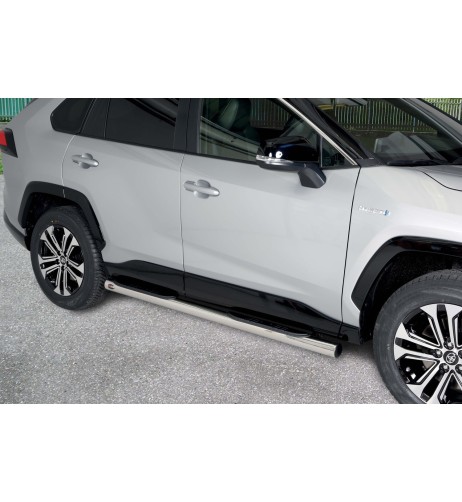 Pedane laterali acciaio inox lucido 70mm Toyota Rav4 dal 2019