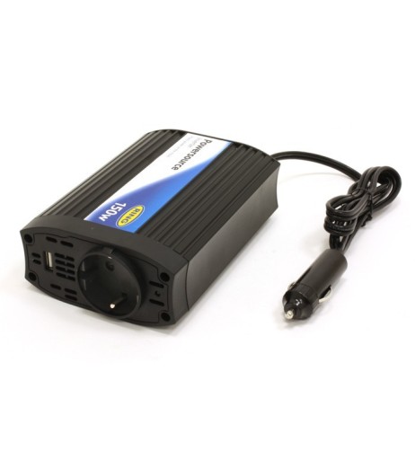 Inverter in ABS RING per auto 12V - Potenza max 150W - Con presa USB