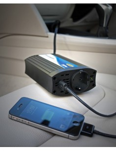 Inverter in ABS RING per auto 12V Potenza max 150W Con presa USB 2