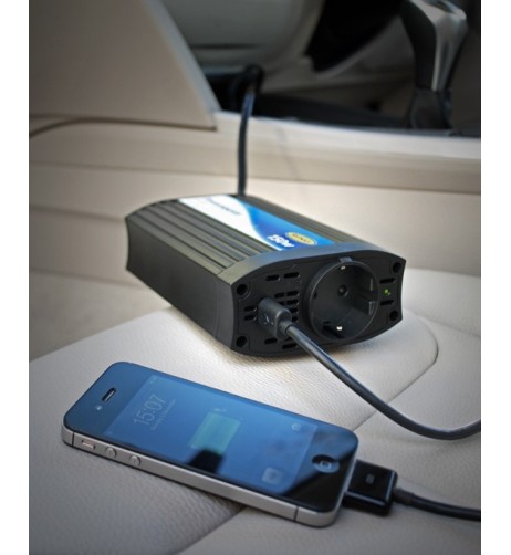 Inverter in ABS RING per auto 12V - Potenza max 150W - Con presa USB