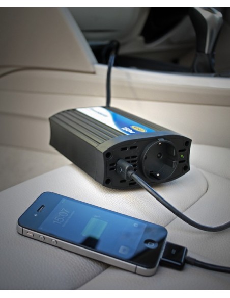 Inverter in ABS RING per auto 12V - Potenza max 150W - Con presa USB