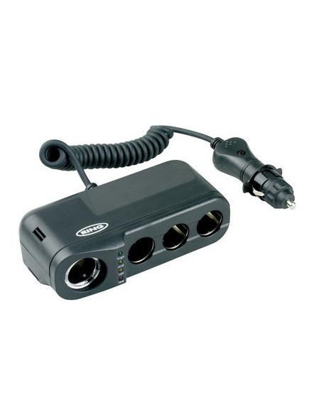 Quadrupla presa accendisigari 12V 8A con tester batteria RING