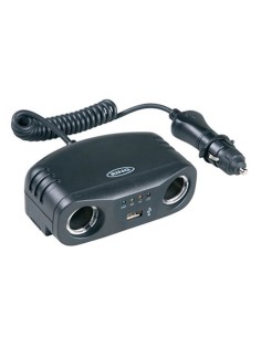 Doppia presa accendisigari 12V 8A con tester batteria e presa USB RING