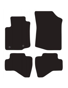 Cora Set 4 Tappetti Auto In Moquette Per Toyota Aygo (dal 2014) - Nero, Antiscivolo Con Fissaggi