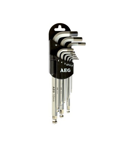 Attrezzo utensile set 9 chiavi esagonali brugola 1.5/2/2.5/3/4/5/6/8/10 AEG