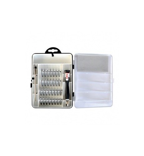 Set kit valigetta 30 punte di precisione a croce, piatte, esagonali, stella AEG