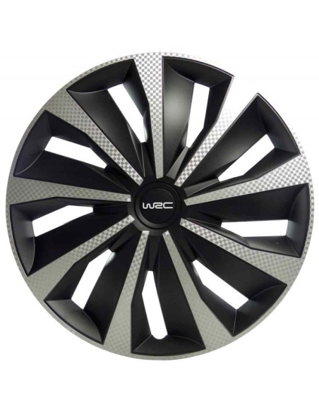 Set 4 copricerchi borchie universali WRC Carbon Style 16 