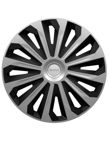 Set 4 copricerchi borchie universali Michelin 04 bicolore logo riflettente 