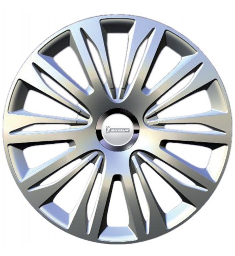 Set 4 copricerchi borchie universali Michelin 42 cromo logo riflettente 14 