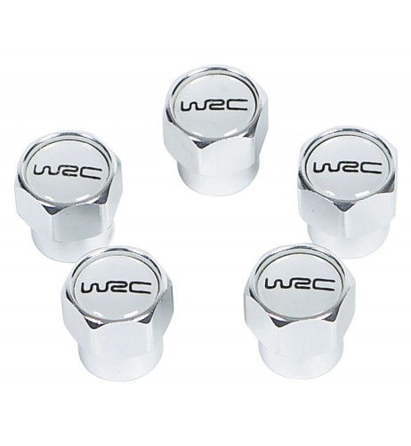 Set 5 tappi coprivalvole pneumatici WRC alluminio