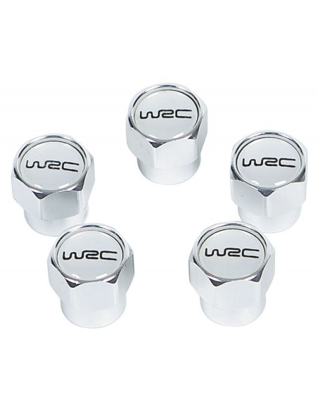 Set 5 tappi coprivalvole pneumatici WRC alluminio