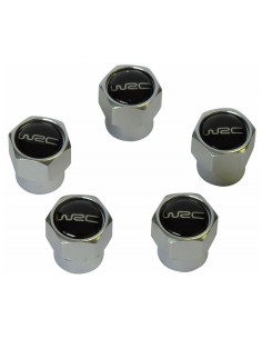 Set 5 tappi coprivalvole pneumatici WRC alluminio nero