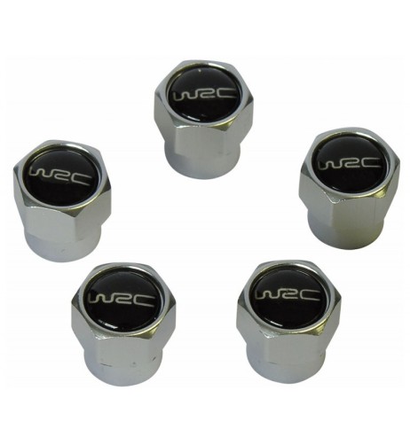 Set 5 tappi coprivalvole pneumatici WRC alluminio nero