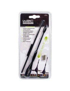 Antenna universale auto WRC telescopica alluminio nero 2