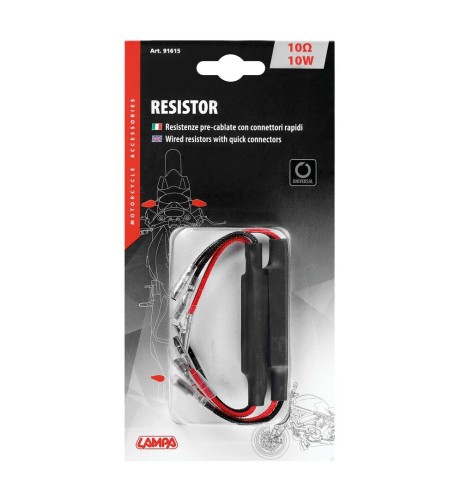 2 resistenze pre cablate con connettori rapidi 12V 10 OHM 10W