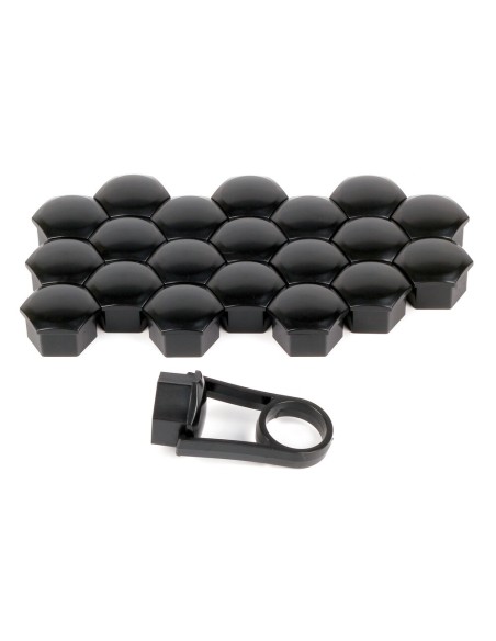 20 copribulloni in ABS nero diametro 17mm