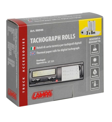 3 rotoli di carta per tachigrafi digitali