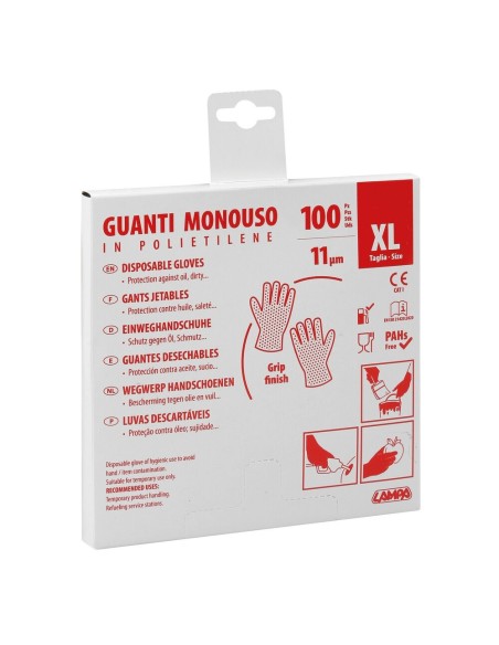 5 confezioni guanti monouso in polietilene ambidestri 500pz