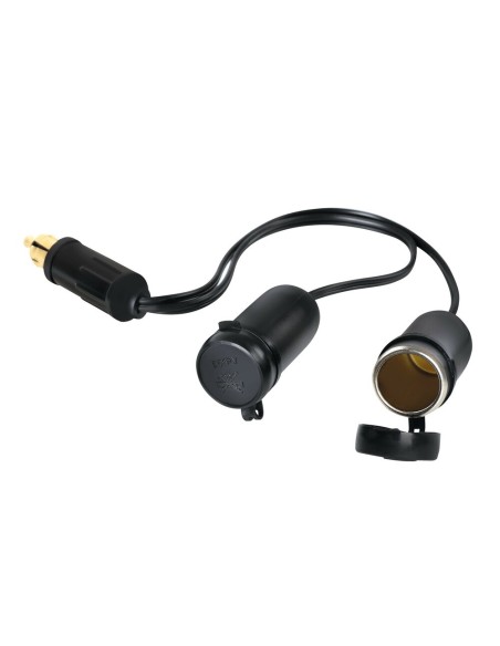 Adattatore AD 1 presa corrente ingresso DIN uscita doppia presa 12 24V