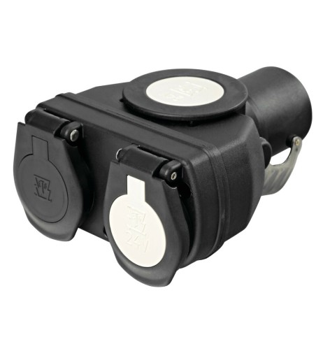 Adattatore compatto Erich Jaeger da spina 15 poli a 2 prese 7 poli 24V