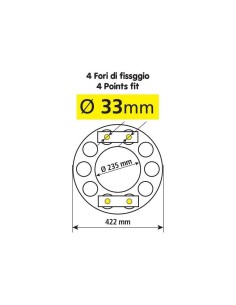 Anello coprimozzo inox vuoto 422mm fori 33mm cerchi in acciaio Camion 2