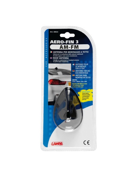 Antenna auto Aero Fin 3 AM FM Universale verniciabile