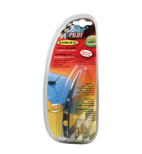 Antenna universale auto 12 5cm Samurai con fori