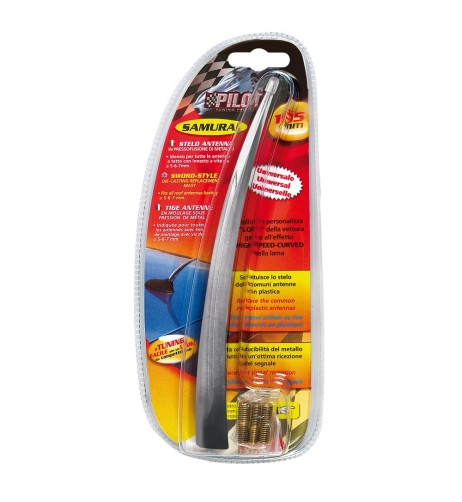 Antenna universale auto 19 5cm Samurai cromo