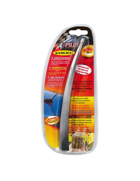 Antenna universale auto 19 5cm Samurai cromo