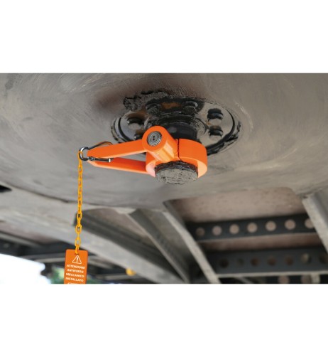 Antifurto autobloccante per semirimorchio su perno ralla