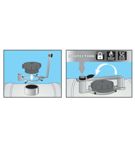 Antifurto camion carburante per bocchettoni con tappo 80mm