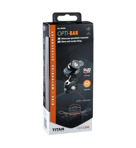 Attacco per specchietti e traversini 9 18mm Opti Bar
