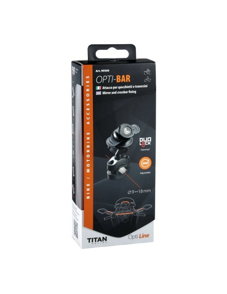 Attacco per specchietti e traversini 9 18mm Opti Bar
