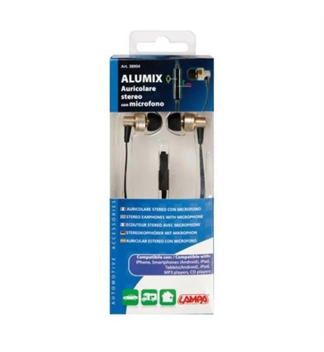 Auricolare Alumix stereo super bass microfono iPhone Smartphone iPad Tabl