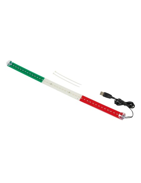Bandiera luminosa Italia 42 Led USB camion 60cm