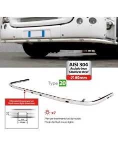 Barra inox sotto paraurti camion Type 20 DAF 95XF 1997 2003 2