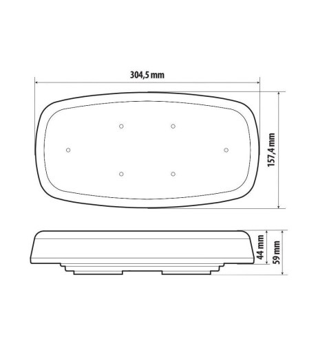 Barra lampeggiante LED arancio 7 funzioni 12 24V IP67 magnetica