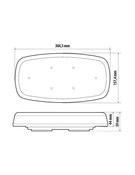 Barra lampeggiante LED arancio 7 funzioni 12 24V IP67 magnetica