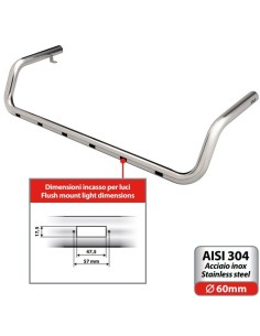Barra portafari inox tetto camion Type 2 DAF 95XF 1997 2003 2