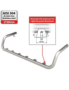 Barra portafari inox tetto camion Type 3 DAF 95XF 1997 2003 2