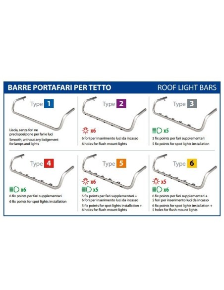 Barra portafari inox tetto camion Type 5 DAF 95XF 1997 2003