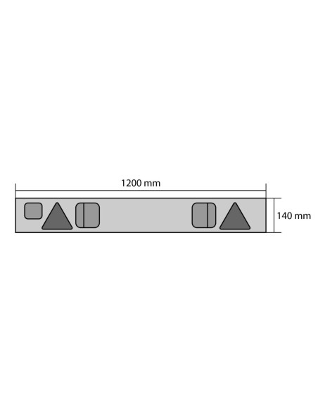 Barra segnaletica posteriore 120cm 12V con portatarga omologata