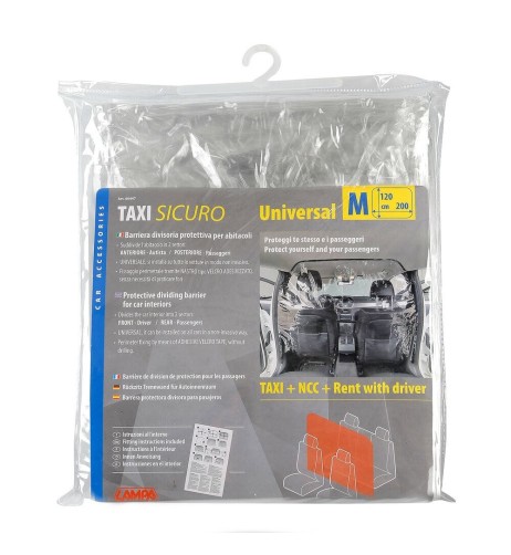 Barriera divisoria protettiva per abitacoli veicoli 200x120cm