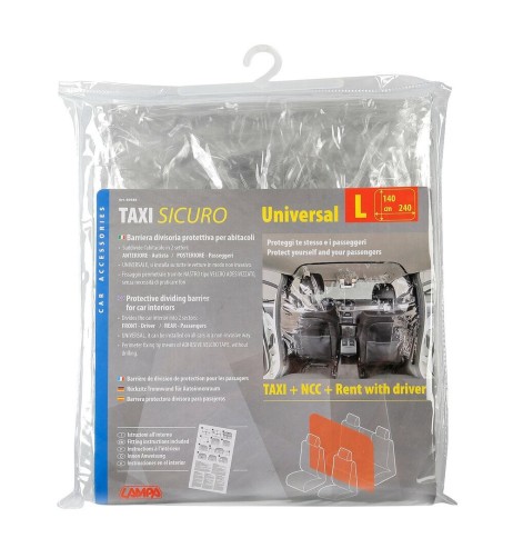 Barriera divisoria protettiva per abitacoli veicoli 240x140cm