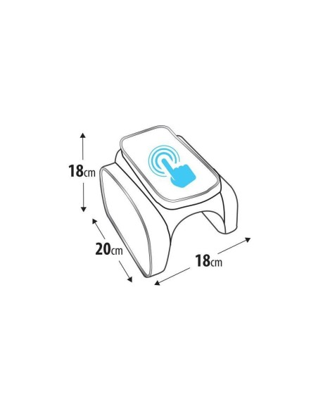 Borsa telaio bici a 3 comparti con porta telefono