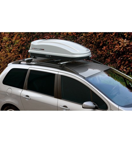 Box Auto Portatutto Portapacchi Nordrive in ABS 330 litri Argento lucido