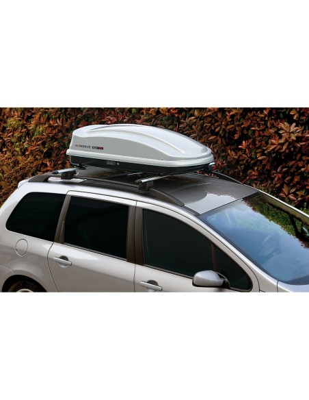 Box Auto Portatutto Portapacchi Nordrive in ABS 330 litri Argento lucido