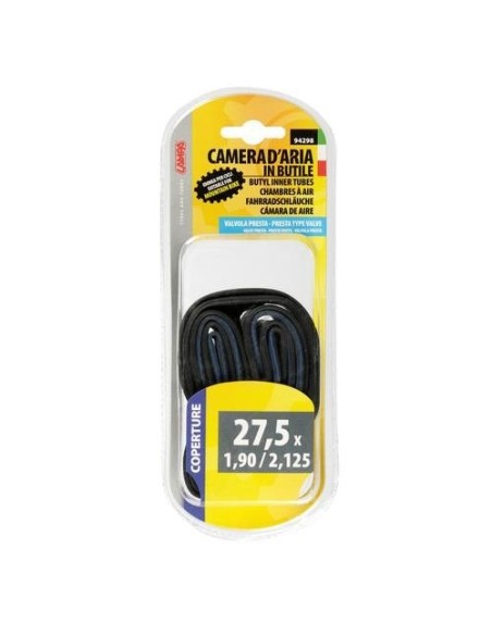 Camera d aria bici in butile Valvola Presta 27 5x1 90 2 125